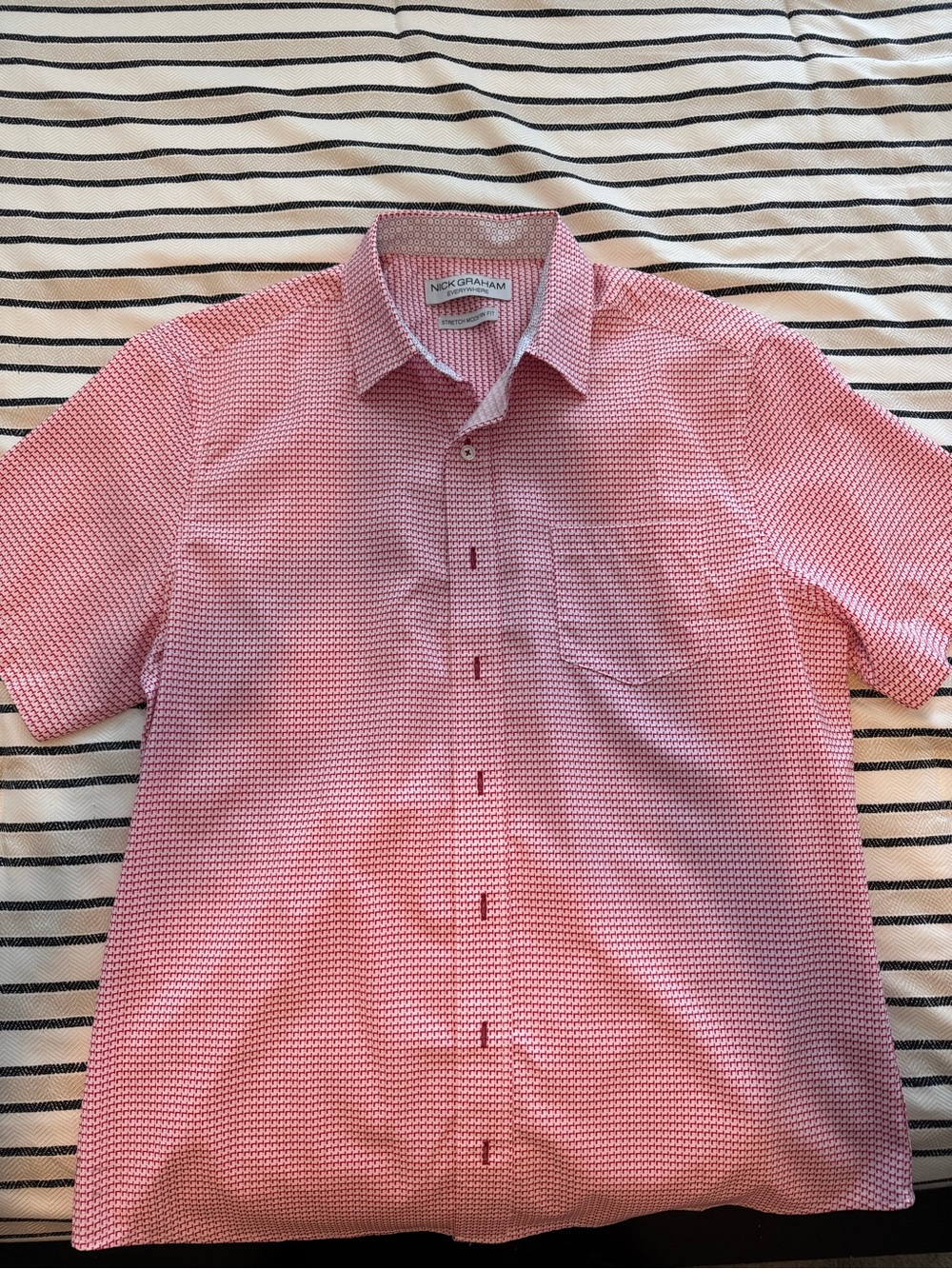 Nick Graham Short-Sleeve Button-Up Shirt Size Medium